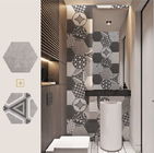 Плитка черно-белого Bathroom шестиугольника 200x230mm керамическая