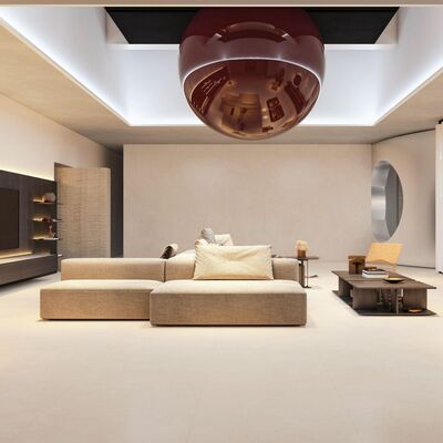 Современная порцелановая плитка с толщиной 9 мм и камень отлично подходят для современных проектов дизайна интерьера