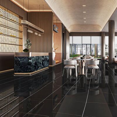 1200x2700мм керамогранит под мрамор с установкой на тонкослойный раствор и полированной матовой отделкой для коммерческих интерьеров